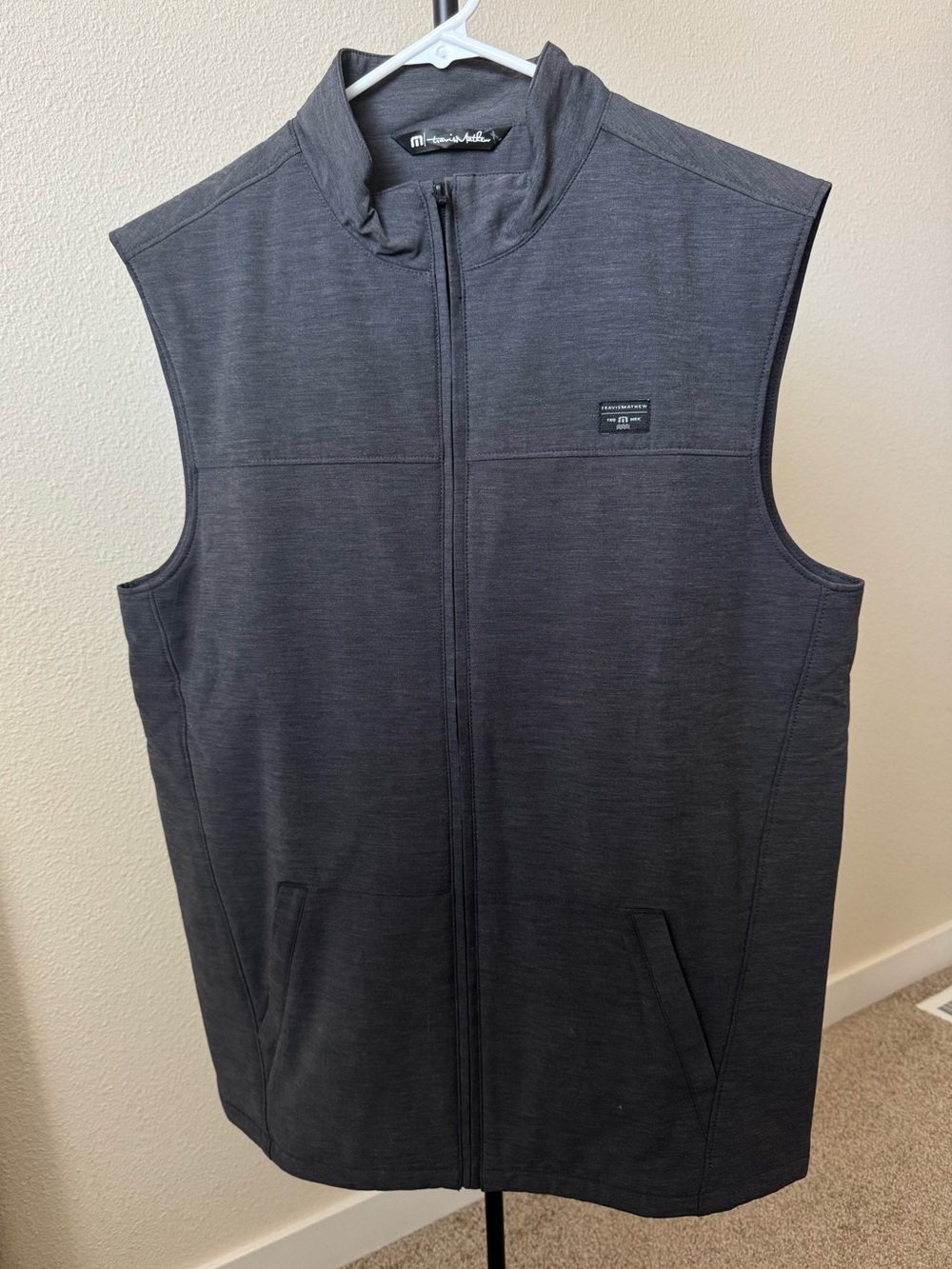 Travis Mathew Charcoal Gray Full-Zip Vest